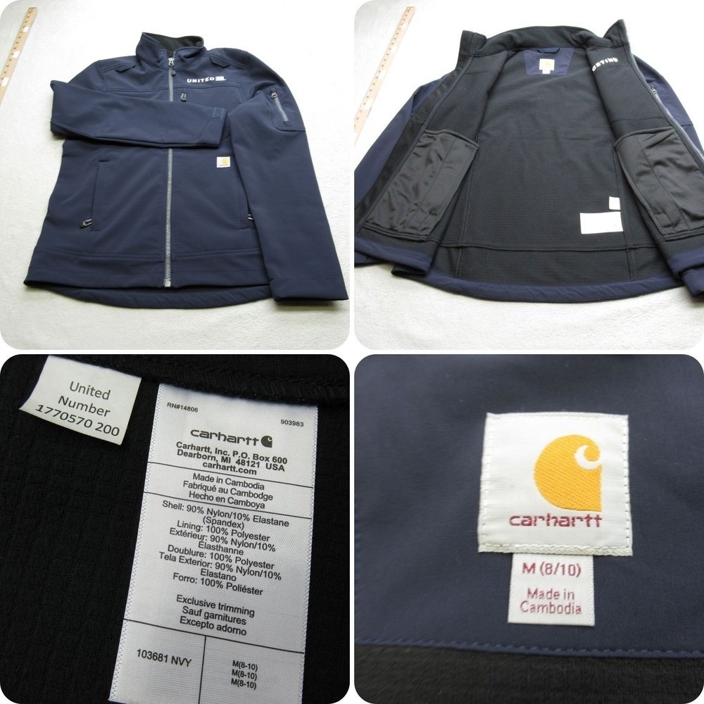Carhartt Jacket Women Medium Navy United Employee Uniform Official Waterproof